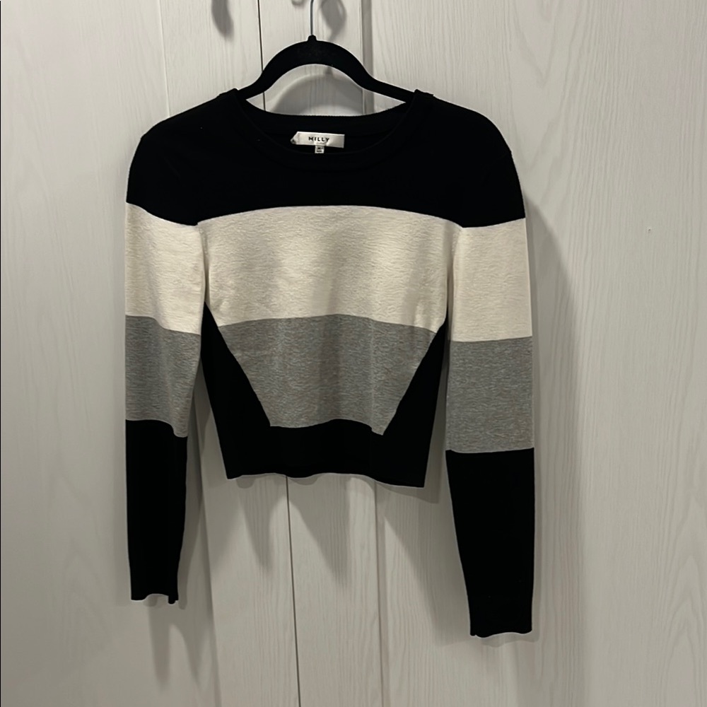Black and Gray Striped Sweater
